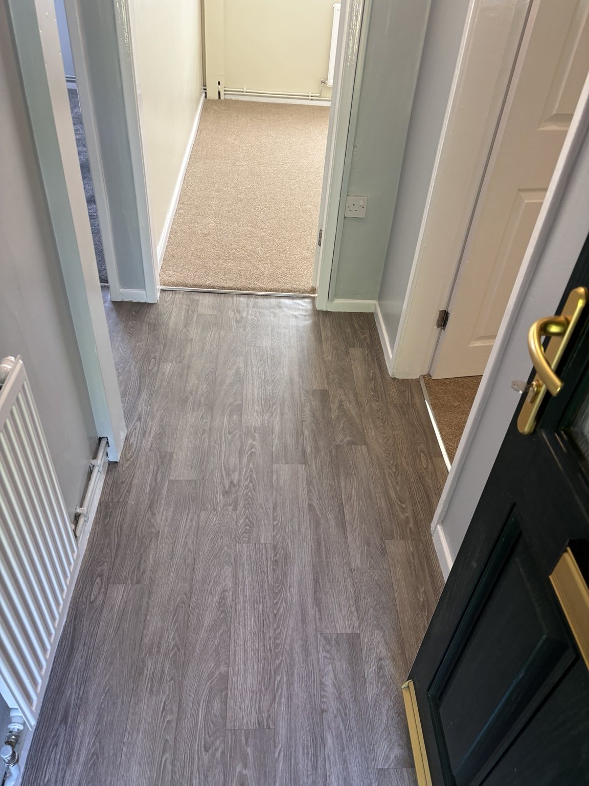Wood-effect vinyl hallway fitted in Doncaster home